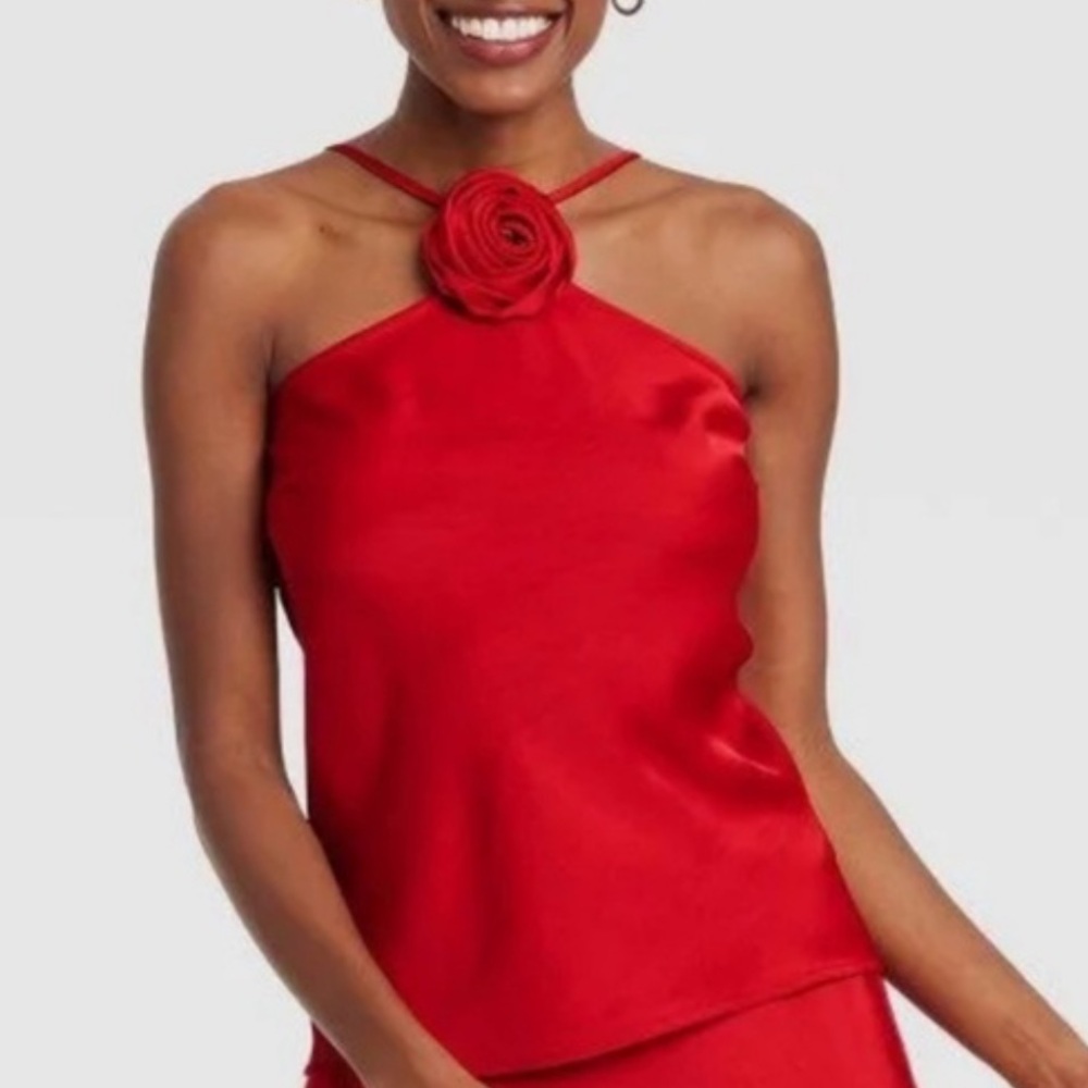 A New Day Red Sleeveless Tank Top with Bold Design